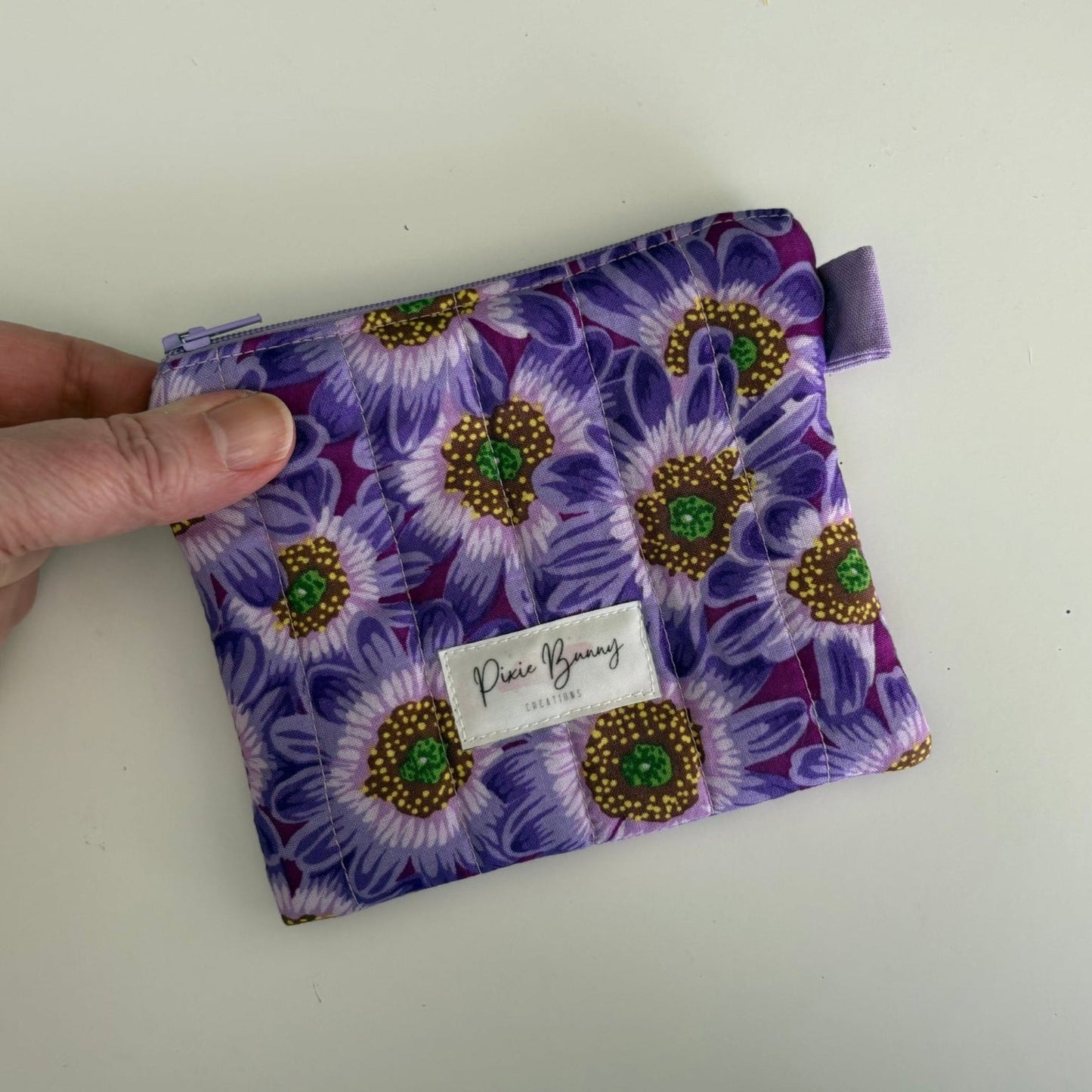 Lucy's Flowers Purple Keychain Wallet