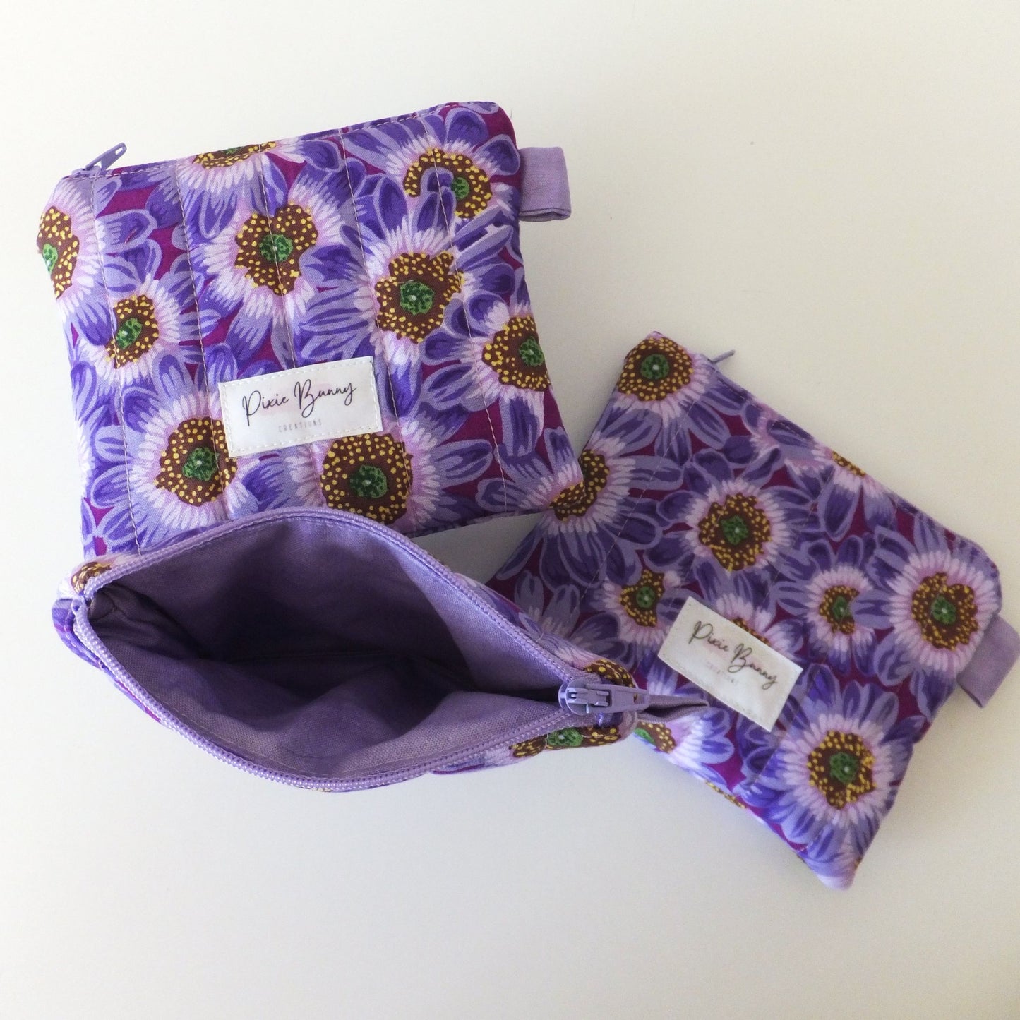 Lucy's Flowers Purple Keychain Wallet