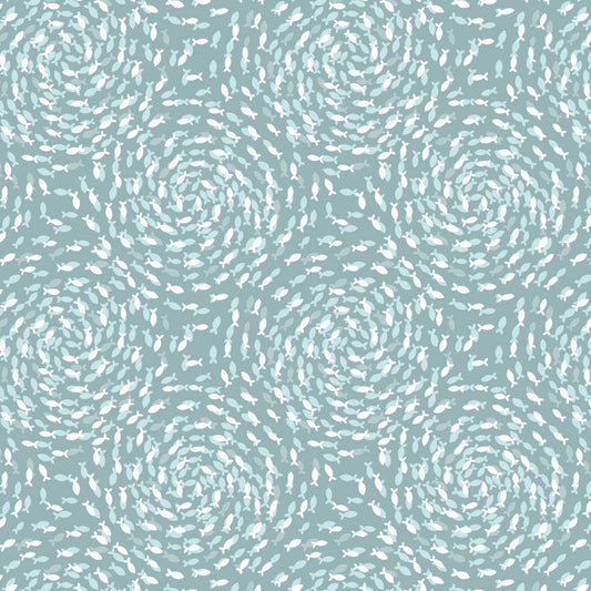 Ocean Pearls Collection by Lewis & Irene - Fish Swirls On Sea Froth With Pearl