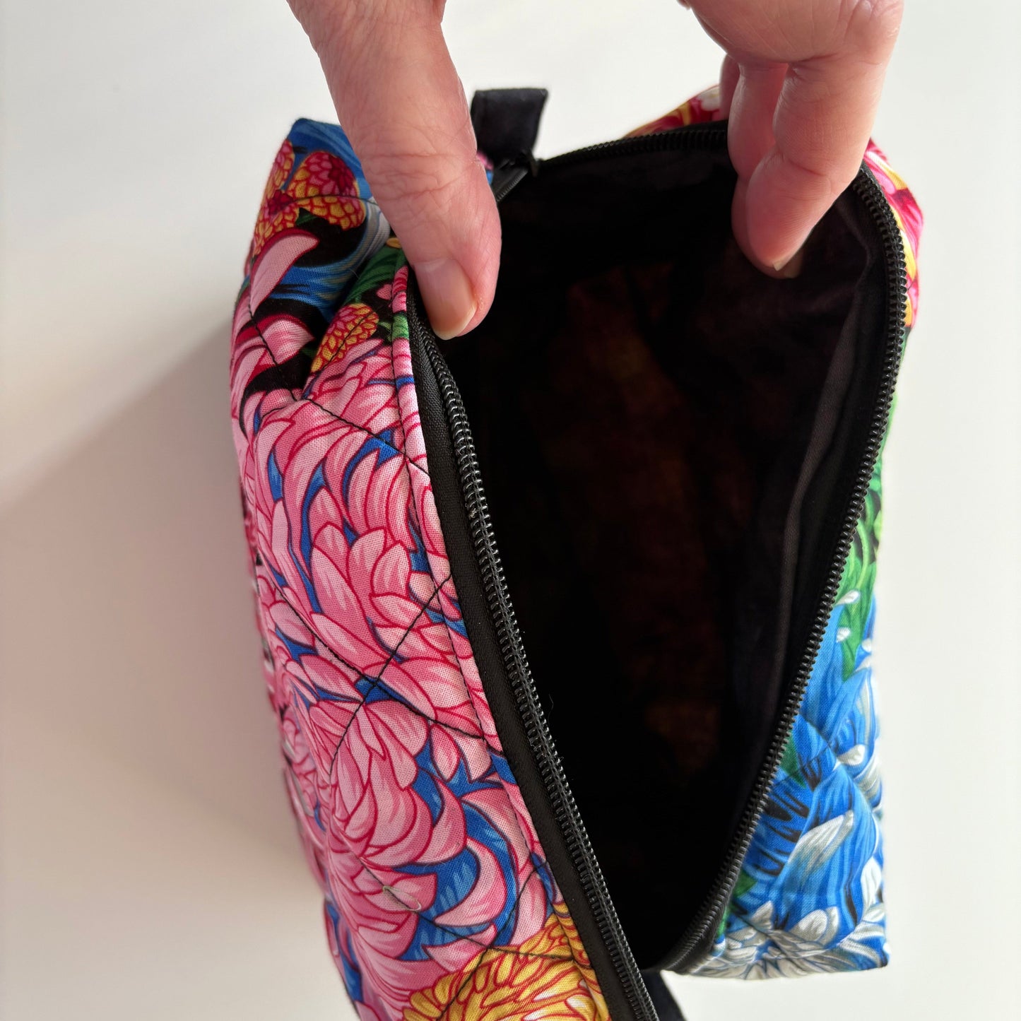 Japanese Chrysanthemum Black Multi Makeup Bag